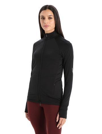 Dámské Mikiny S Kapucí Icebreaker ZoneKnit™ Merino Long Sleeve Zip Černé | CZ 1279AHKP